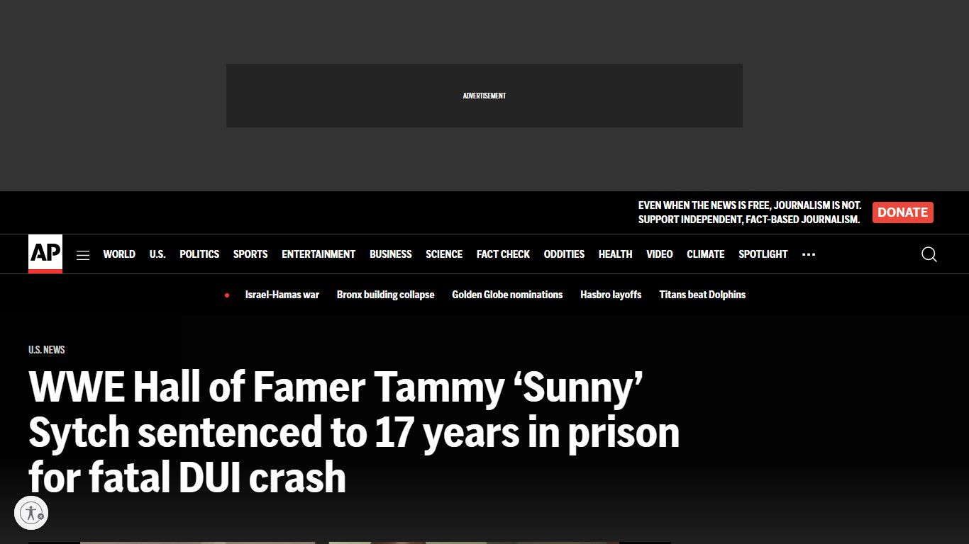 WWE star Tammy ‘Sunny’ Sytch sentenced to 17 years for ... - AP News